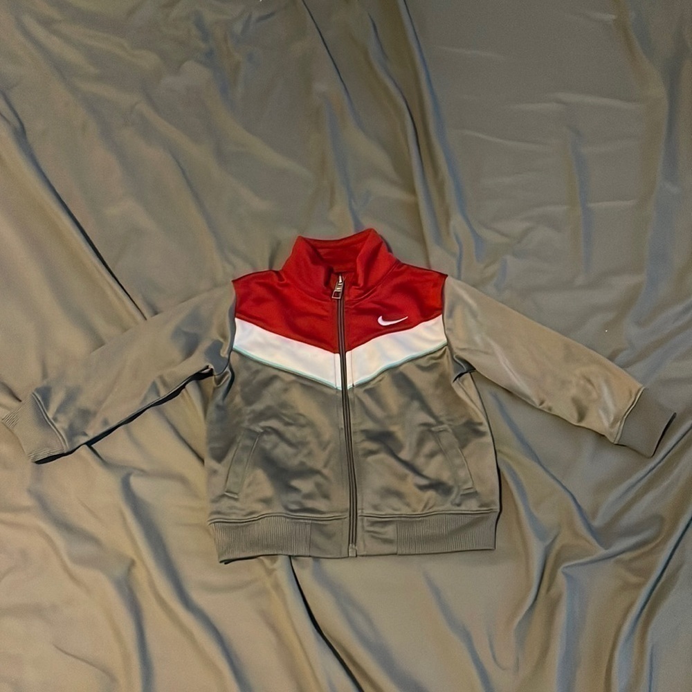 Nike Zip Up Track Jacket Toddler Boy 18m Red Teal Gray​​​​​​​​​​